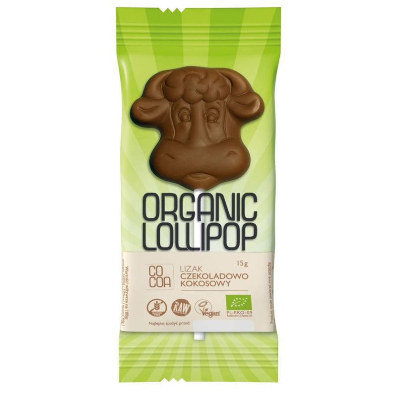 Cocoa Cocoa Happy Cow Lollipop Kokosschokolade mit Kokosblütenzucker, vegan - Produktbild