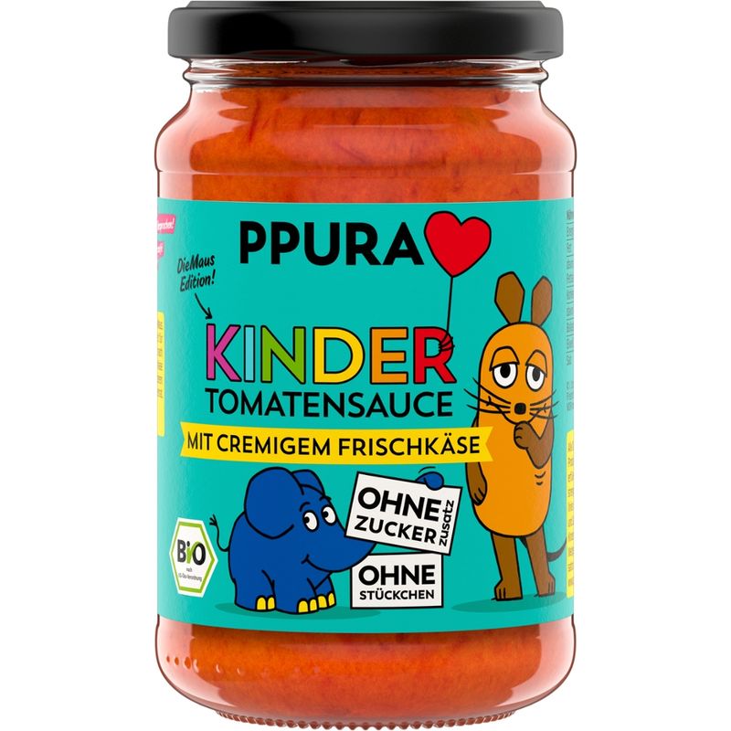 PPURA BIO Sugo Kinder - Tomatensauce ohne Zuckerzusatz  mit Frischkäse - Produktbild
