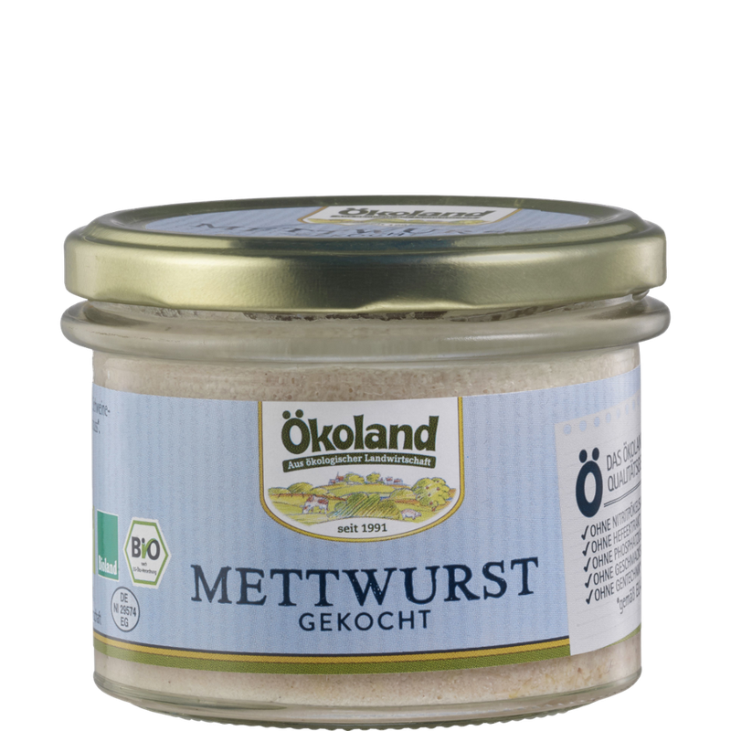 ÖKOLAND Mettwurst gekocht in Gourmet-Qualität - Produktbild