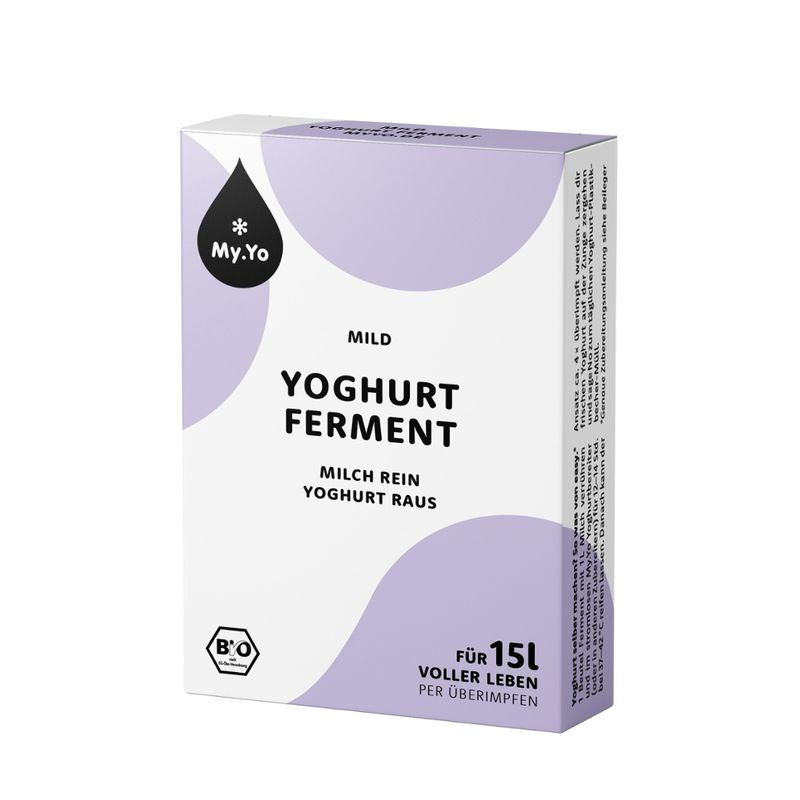 My.Yo Bio Yoghurt Ferment Mild, zur Herstellung von je 1L Joghurt, Inhalt: 3 Beutel à 5g - Produktbild