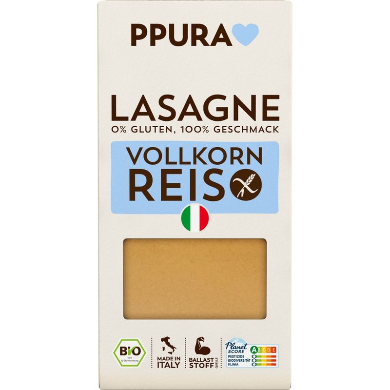 PPURA BIO Lasagne aus Vollkornreis (glutenfrei) - Produktbild