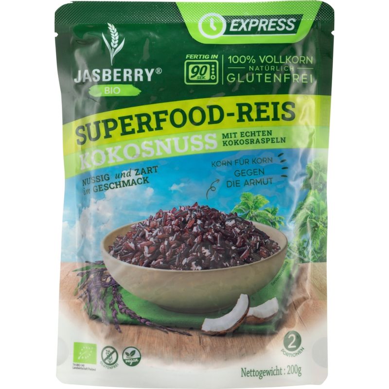 Jasberry Jasberry Bio Express Vollkorn-Jasberry Reis mit Kokosnuss B Corp - Produktbild