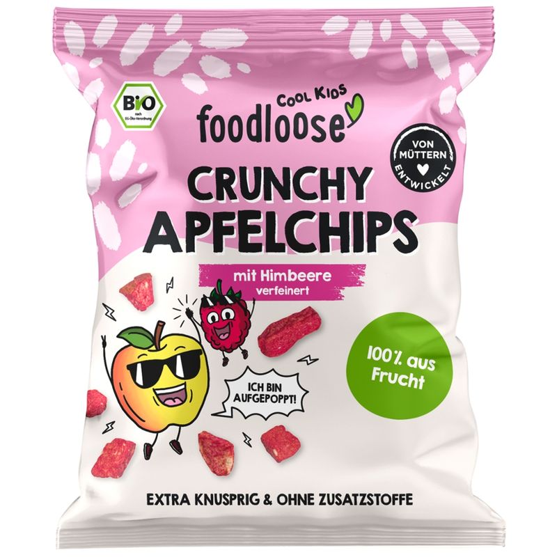 foodloose COOL KIDS Bio-Apfelchips Himbeere von foodloose COOL KIDS, vegan, glutenfrei, laktosefrei - Produktbild