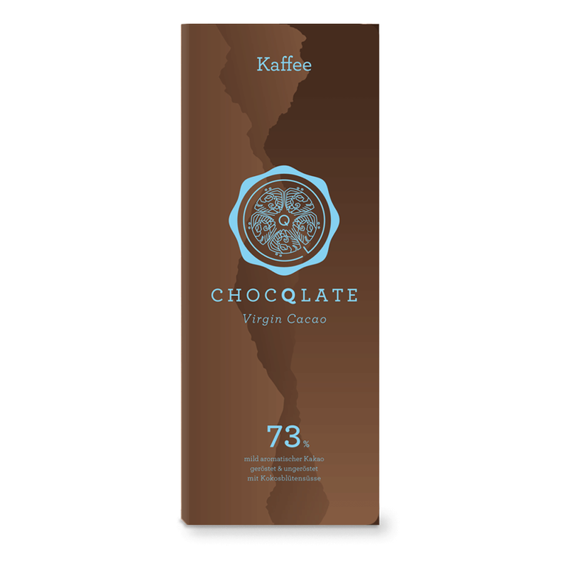 ChocQlate Virgin Cacao Schokolade Kaffee, 72% Kakao, 75g - Produktbild