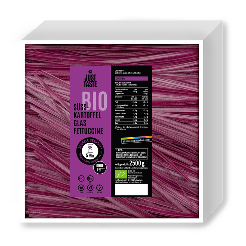 Just Taste Just Taste Bio Süsskartoffel Glas Fettuccine - Produktbild