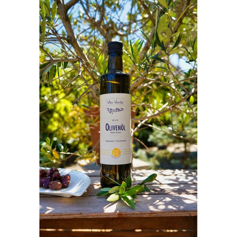 Vita Verde Bio-Olivenöl nativ extra, Peloponnes, Griechenland, 250 ml - Produktbild