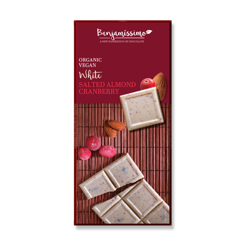 Benjamissimo Bio vegane Kakаotafel mit gesalzenen Mandeln und Preiselbeeren - Produktbild