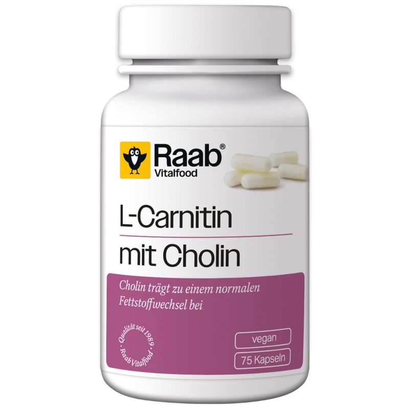 Raab Vitalfood L-Carnitin mit Cholin 75 Kapseln à 650 mg - Produktbild