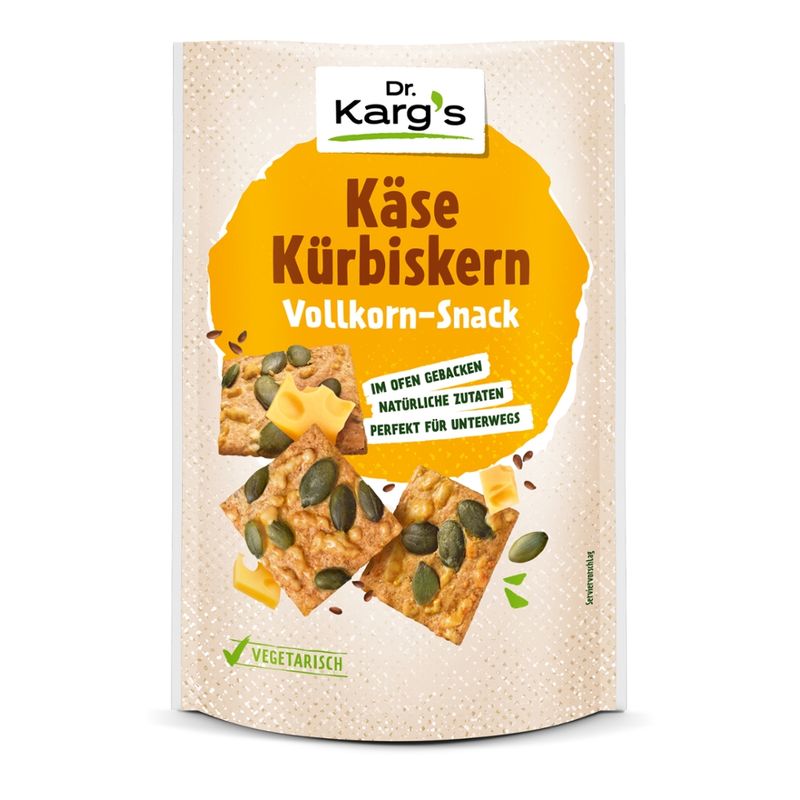 Dr. Karg´s Genuss mit Biss Bio Vollkorn-Snack Käse & Kürbiskern - Produktbild