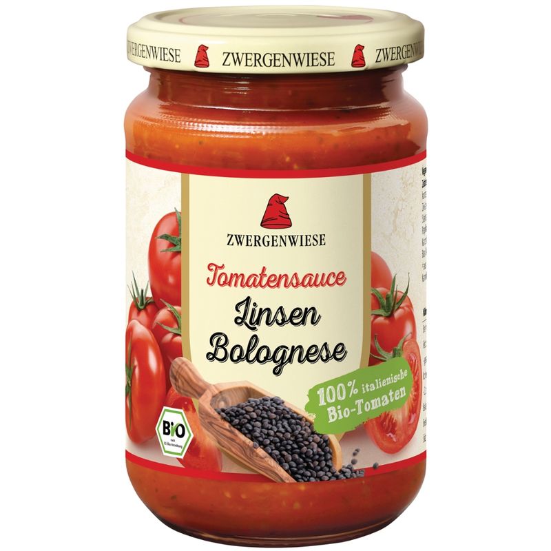 Zwergenwiese Tomatensauce Linsen Bolognese - Produktbild