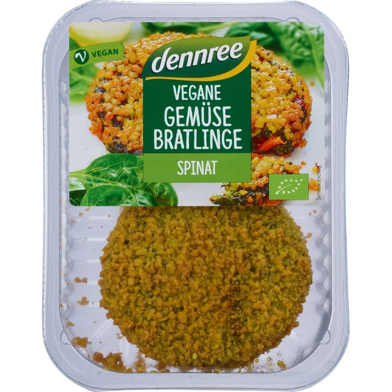 dennree Vegane Gemüsebratlinge Spinat - Produktbild