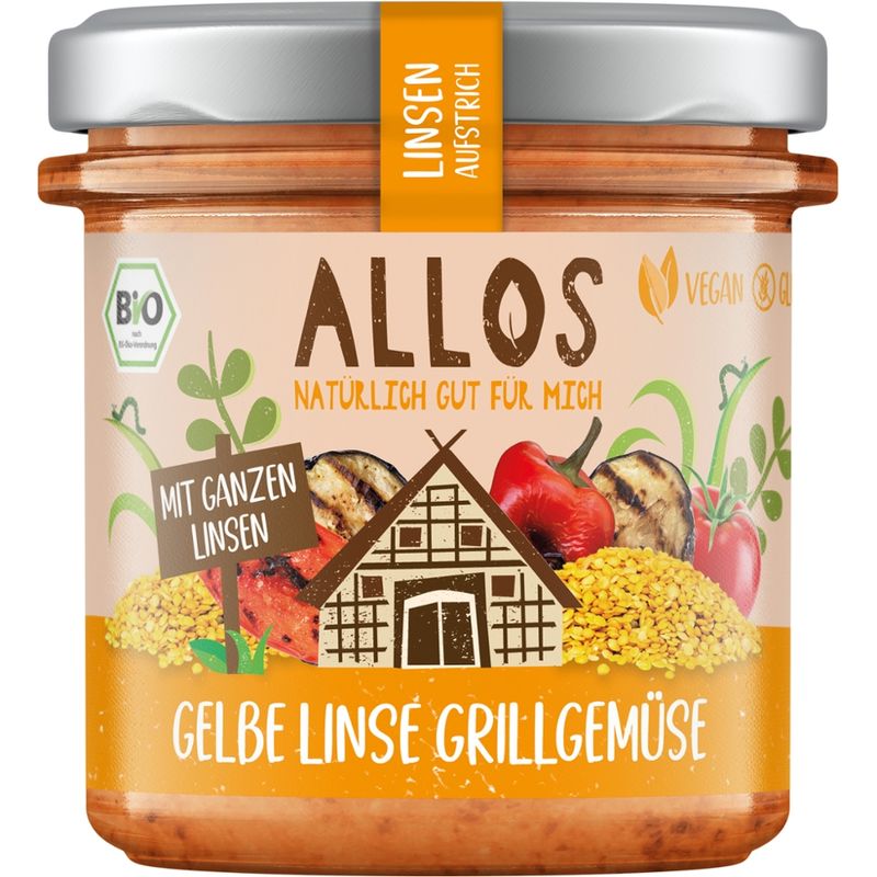 Allos Linsen Aufstrich Gelbe Linse Grillgemüse - Produktbild