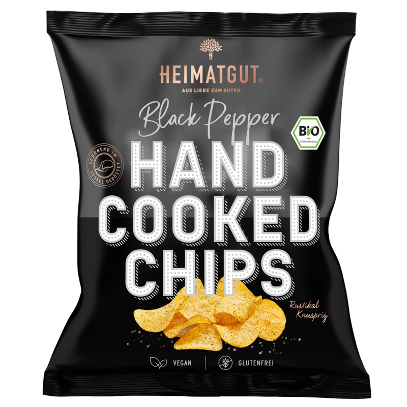 Heimatgut Bio Hand Cooked Chips Black Pepper - Produktbild