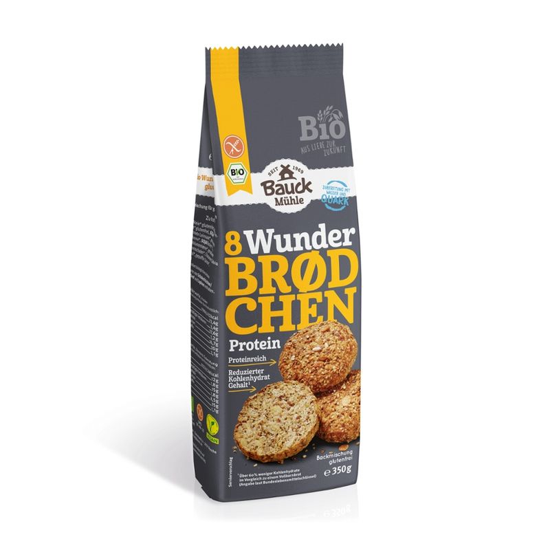 Bauck Mühle Wunderbrödchen Protein 350g gf - Produktbild