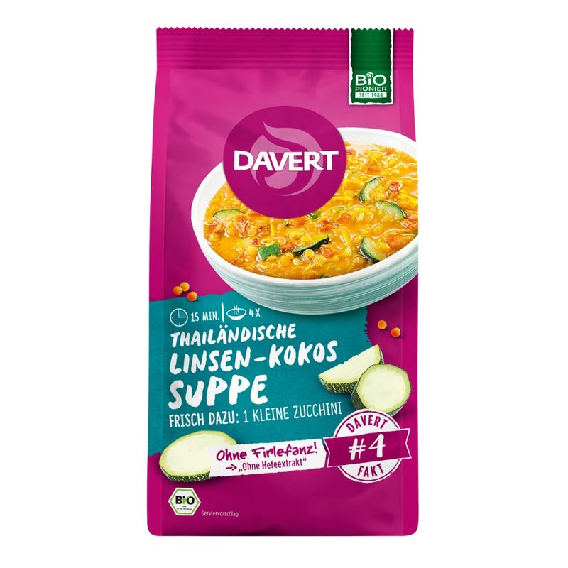 Davert Thailändische Linsen-Kokos-Suppe 170g - Produktbild