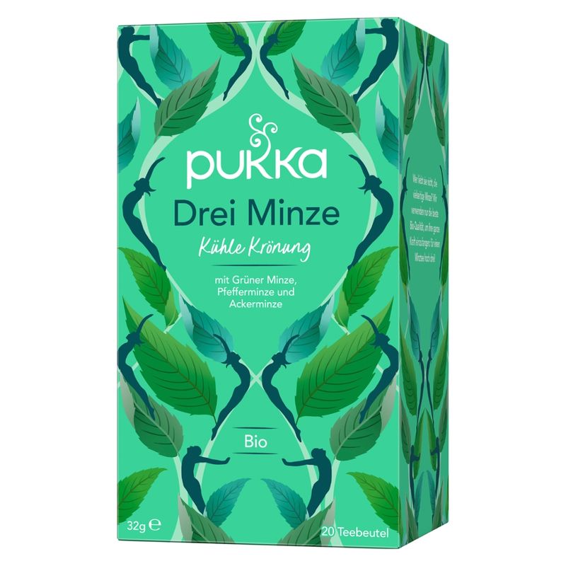 Pukka Pukka Bio-Kräutertee Drei Minze, mit Grüner Minze, Pfefferminze und Ackerminze - Produktbild