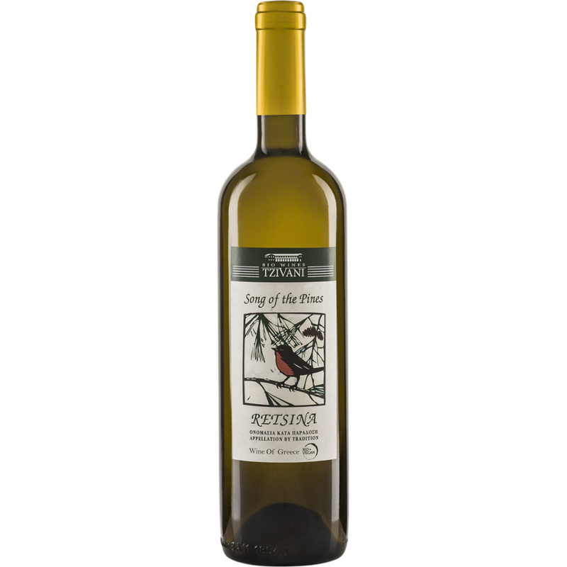 Riegel Erzeugermarken Retsina SONG OF THE PINES PGI Tzivani - Produktbild