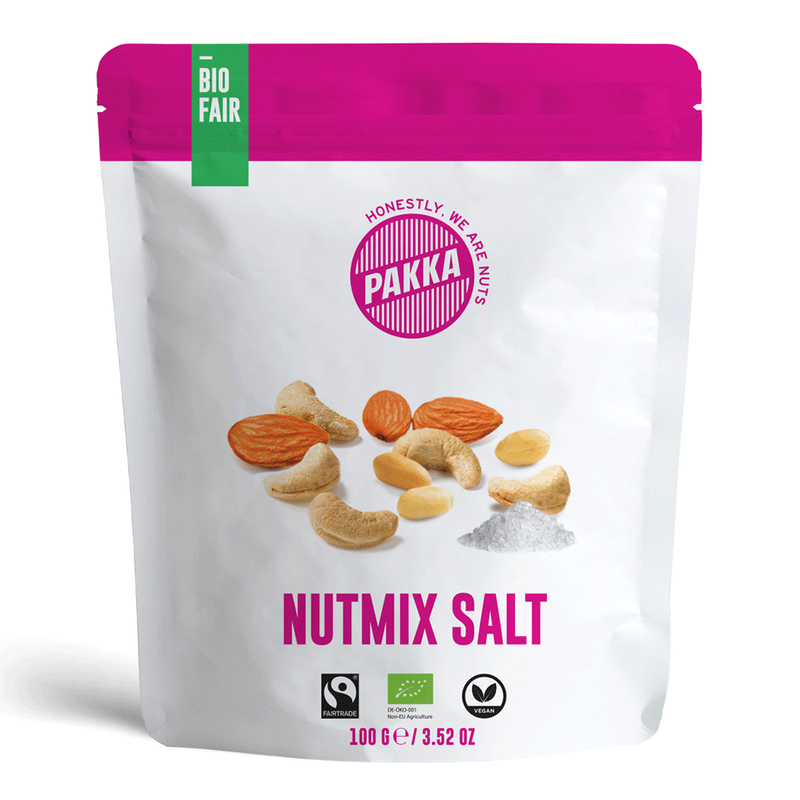 Pakka Nussmix geröstet mit Meersalz, Bio & Fairtrade, 100g - Produktbild