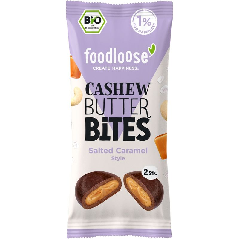 foodloose Bio-Cashew Butter Bites Salted Caramel, vegan, glutenfrei, laktosefrei - Produktbild