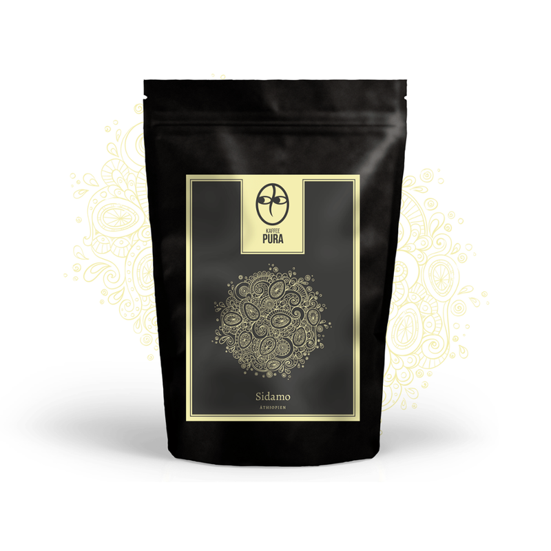 KAFFEE PURA Sidamo Kaffee, BIO & fair gehandelt, gemahlen, 100% Arabica, Äthiopien - Produktbild