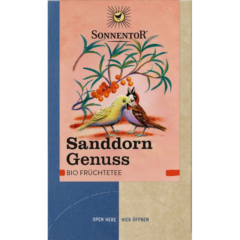 Sonnentor Sanddorn Genuss Früchtetee, Doppelkammerbeutel - Produktbild