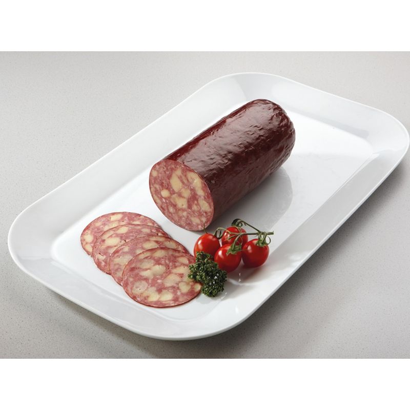 Metzgerei Huber  Bio Produkte Original Kitzbüheler BIO Käsewurst 80 g E geschnitten - Produktbild