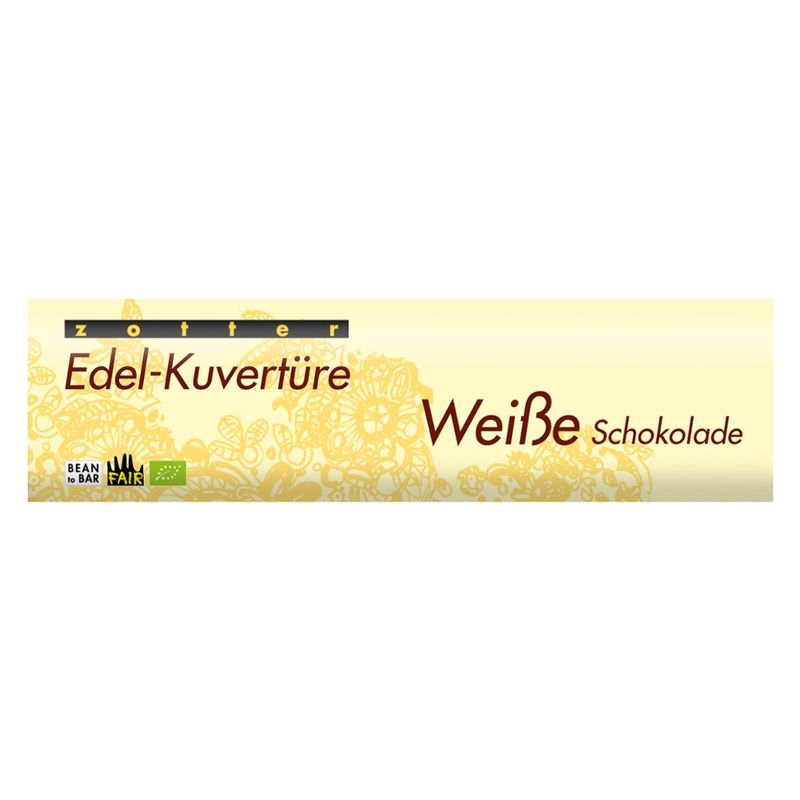 Zotter Schokolade Edel-Kuvertüre Weiße Schokolade - Produktbild