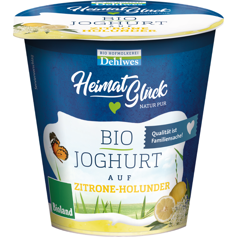 HeimatGlück BIO-Joghurt auf Zitrone-Holunder 3,5% Fett150g - Produktbild