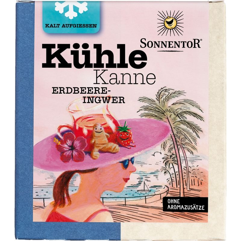 Sonnentor Kühle Kanne Erdbeer-Ingwer Tee, Pyramidenbeutel - Produktbild