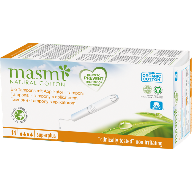 MASMI ORGANIC CARE Bio Tampons Super Plus mit Applikator aus 100% GOTS Bio Baumwolle MASMI - Produktbild