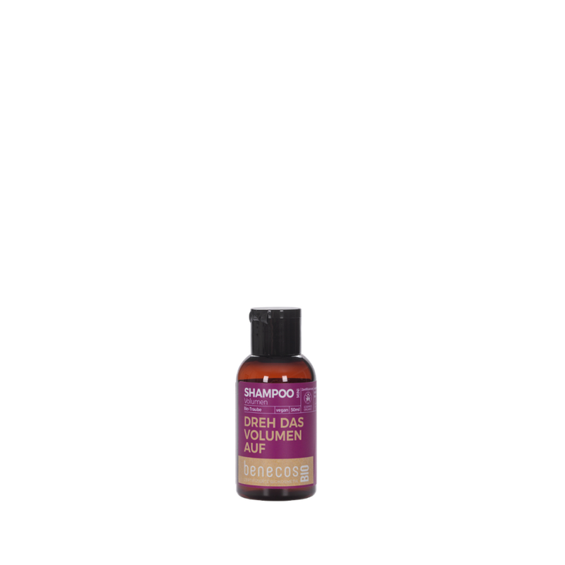benecos benecosBIO Mini Shampoo Volumen BIO-Traube  - DREH DAS VOLUMEN AUF - Produktbild