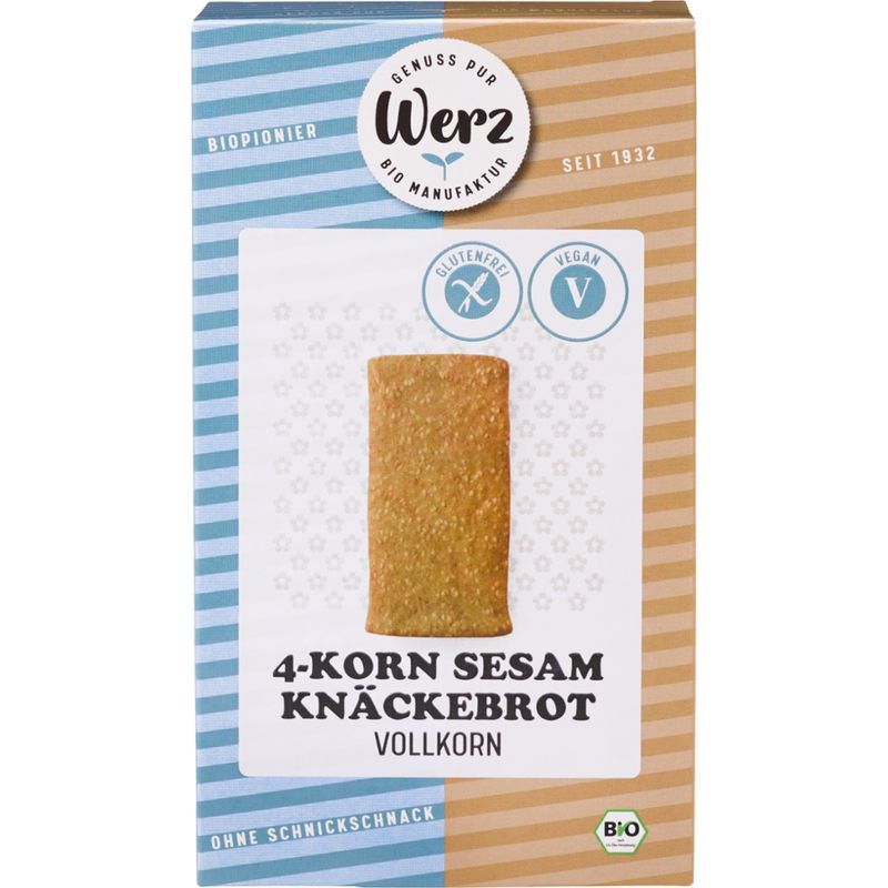 Naturkornmühle Werz 4-Korn Sesam Knäckebrot, Vollkorn, glutenfrei - Produktbild