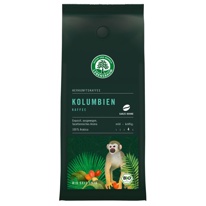 LEBENSBAUM Kolumbien Kaffee, ganze Bohne - Produktbild