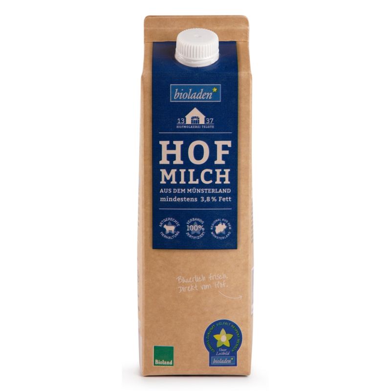 bioladen Hofmilch 3,8%, Karton - Produktbild