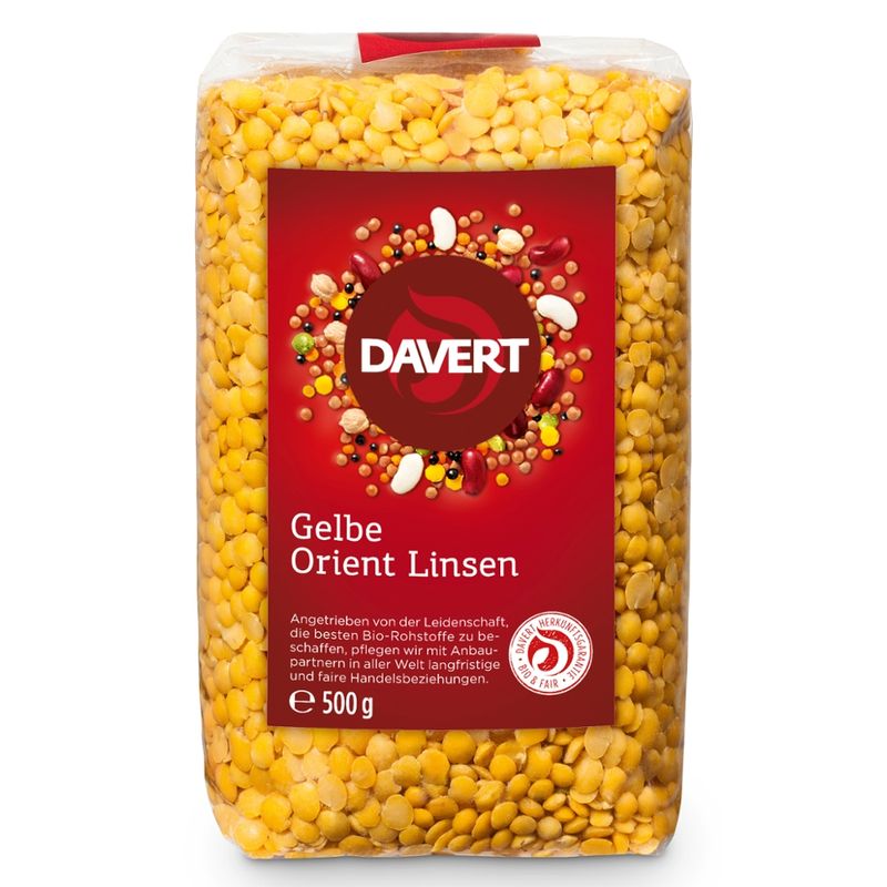 Davert Gelbe Orient Linsen 500g - Produktbild