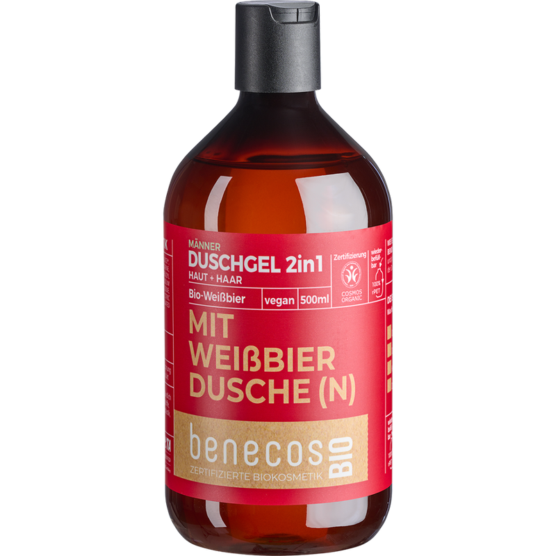 benecos benecosBIO Duschgel 2in1 BIO-Weißbier Haut & Haar - MIT WEIßBIER DUSCHE(N) - Produktbild