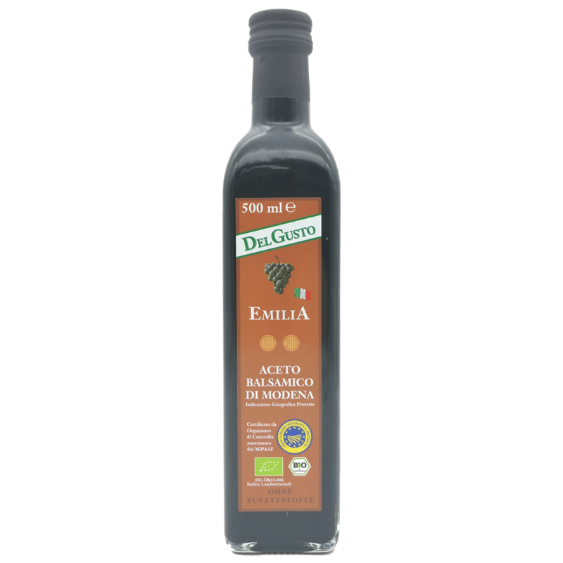 DelGusto ACETO BALSAMICO DI MODENA I.G.P. ** Due Stelle Bio Vegan - 2 Jahre Barrique - Produktbild