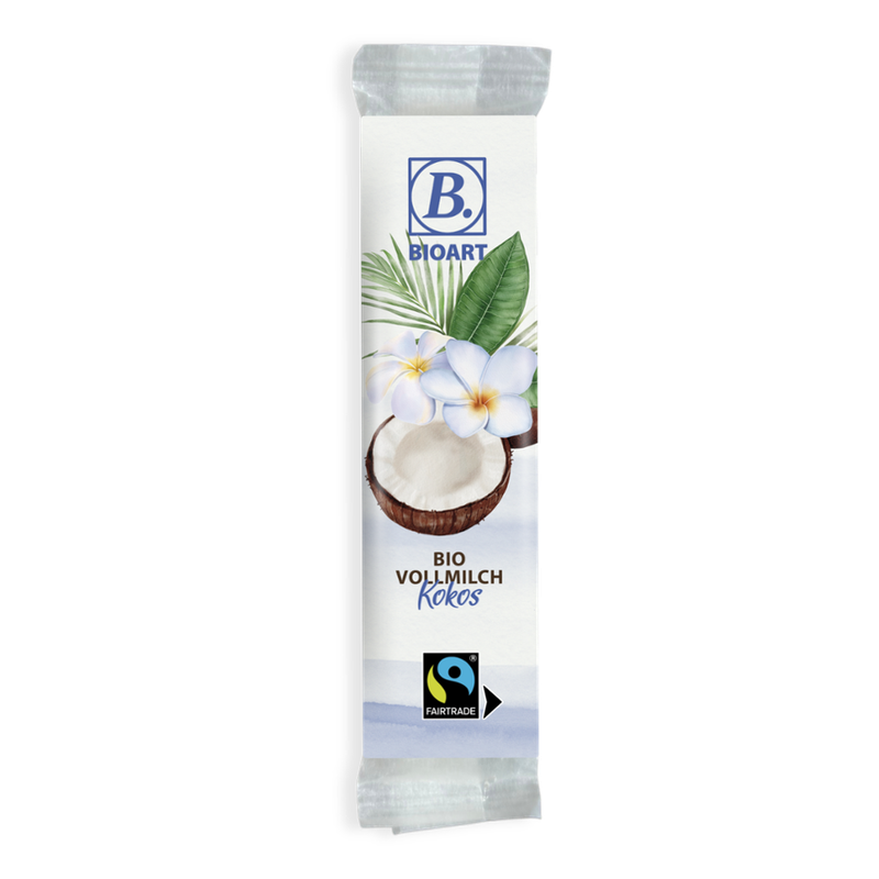 BioArt AG B. Schoko-Riegel Vollmilch Kokos 30g bio, FT-Cert. - Produktbild