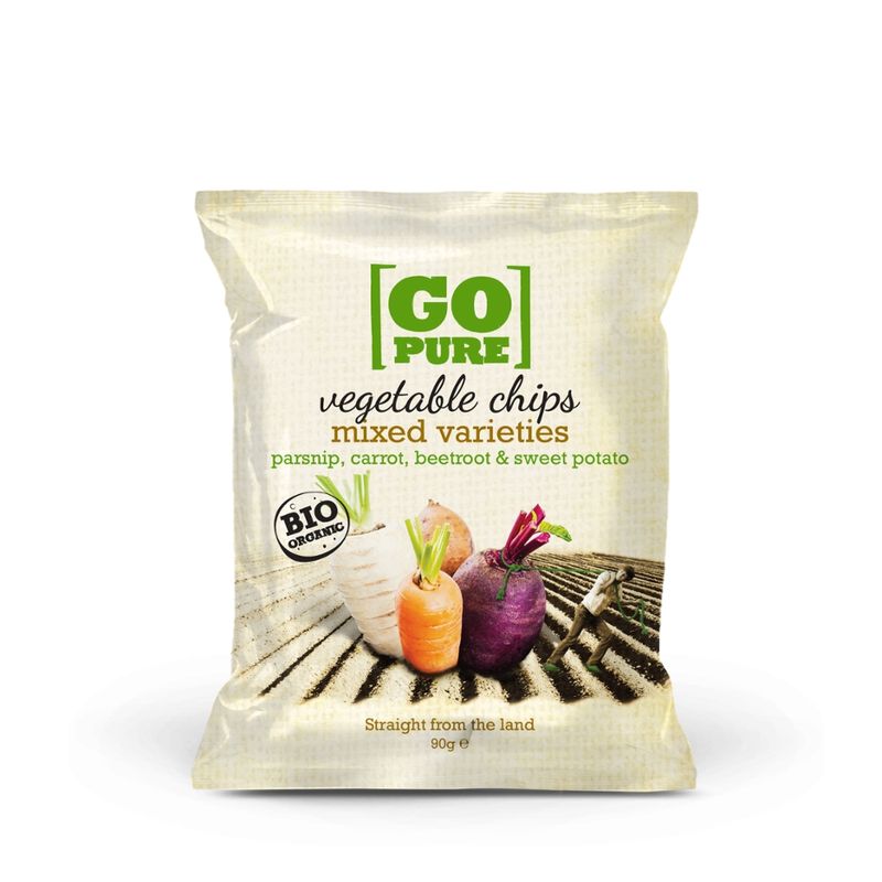 GoPure Vegetable chips mixed varieties parsnip, carrot, beetroot & sweet potato vegan/glutenfrei - Produktbild