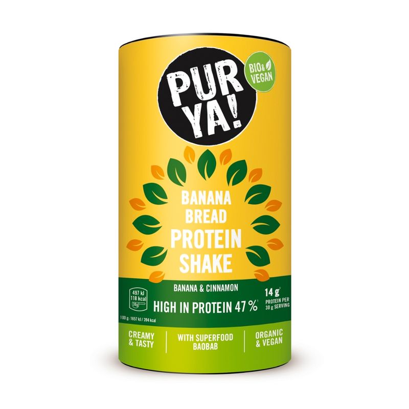 PURYA! Protein Shake, Banana Bread, Baobab, BIO, 480g - Produktbild