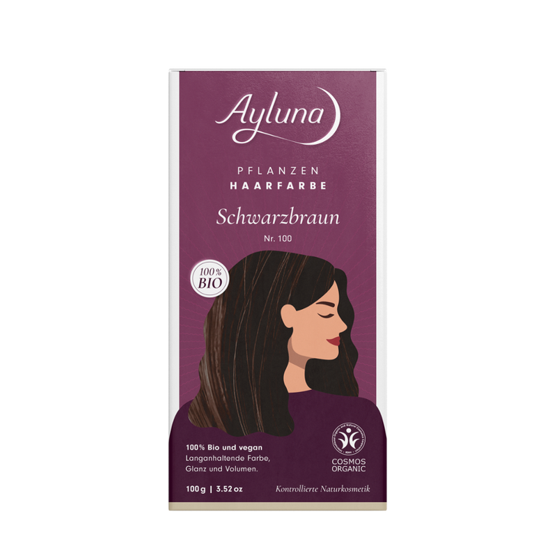 Ayluna Pflanzenhaarfarbe Nr. 100 Schwarzbraun - Produktbild
