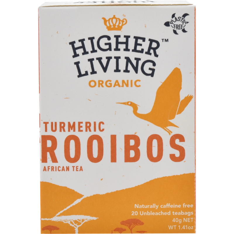 Higher Living Root of India Meets Africa’s elixir Nourishingly nice. This rooibos (also known as redbush) is grown on a small organic farm amongst the clean air and pure water streams of the Cedarberg Mountains in South Africa, the same way it has been for centuries. - Produktbild