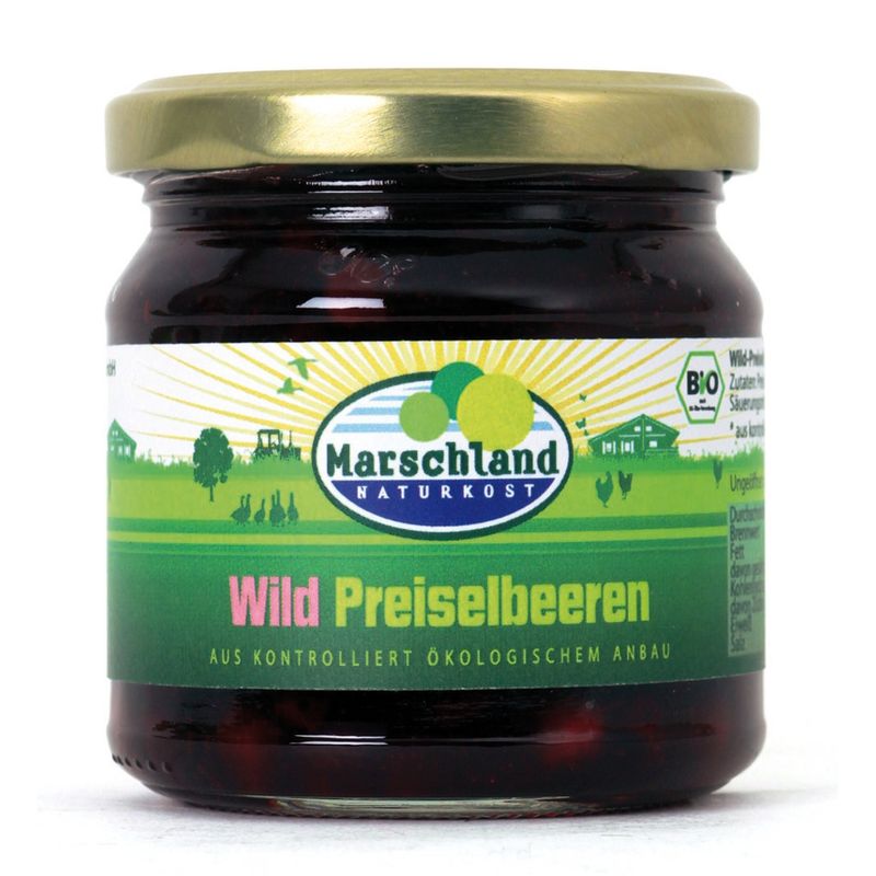 Marschland  Bio-Wildpreiselbeeren 212 ml Gl. MARSCHLAND - Produktbild