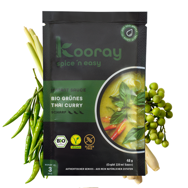 Kooray spice 'n easy Kooray spice ' n easy I Instant Sauce I Bio grünes Thai Curry I sehr scharf - Produktbild