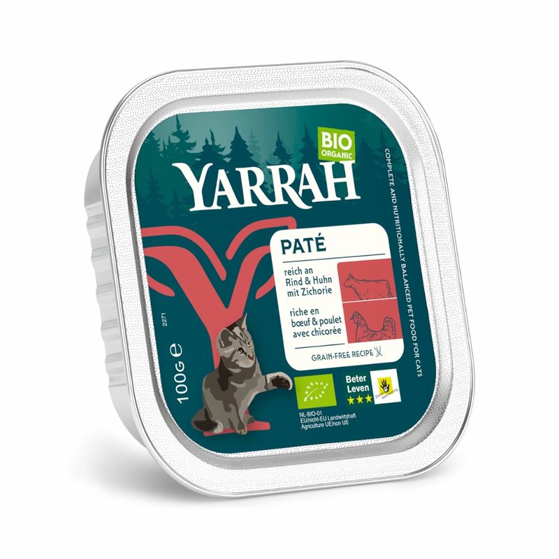 Yarrah Organic Petfood Yarrah Bio Katze Schale Pastete getreidefrei mit Rind - Produktbild