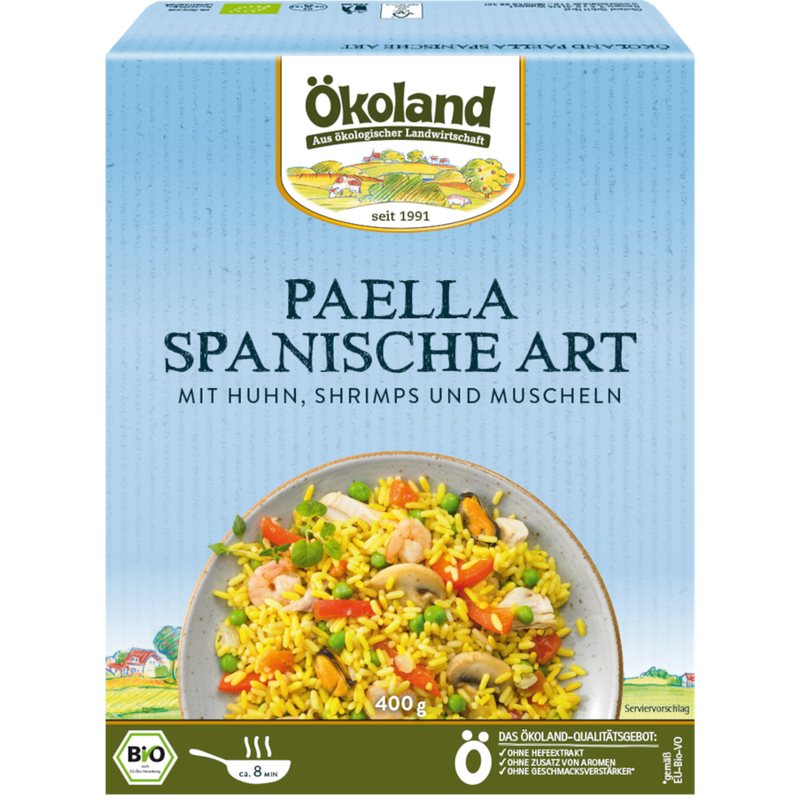 ÖKOLAND Paella Spanische Art mit Huhn, Shrimps und Muscheln - Produktbild