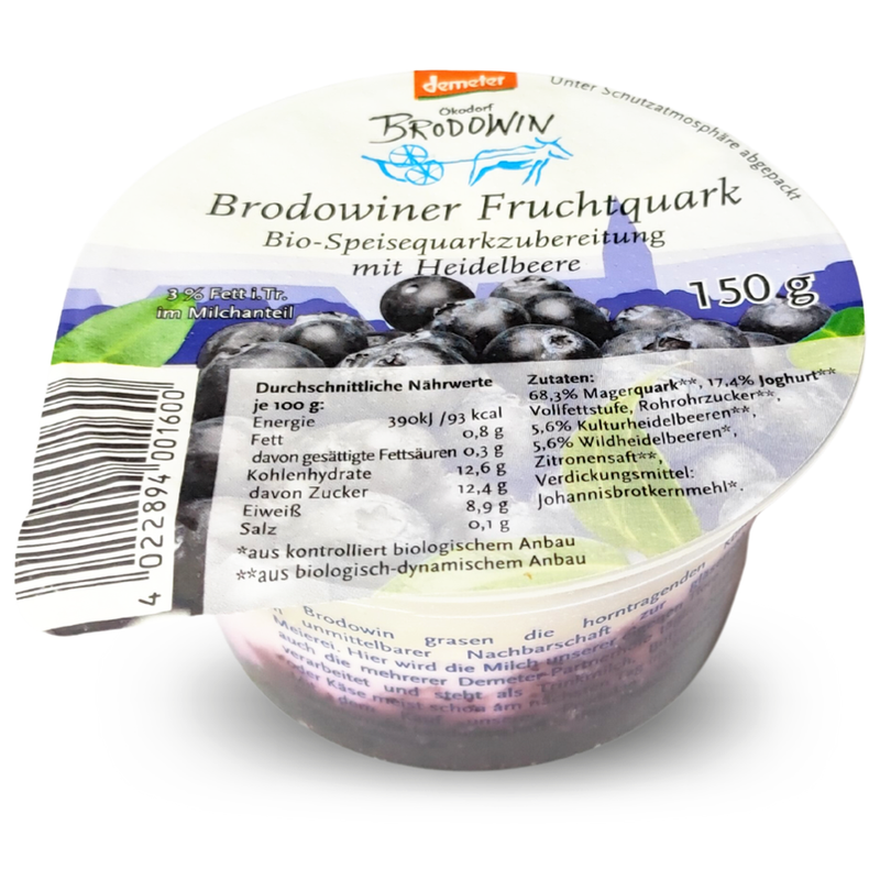 Ökodorf Brodowin Demeter Brodowiner Fruchtquark Heidelbeere - Produktbild