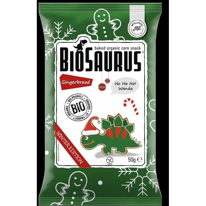 BioSaurus Biosaurus Bio Snack aus Mais Gingerbread "Wanda" glutenfrei Winter Edition - Produktbild
