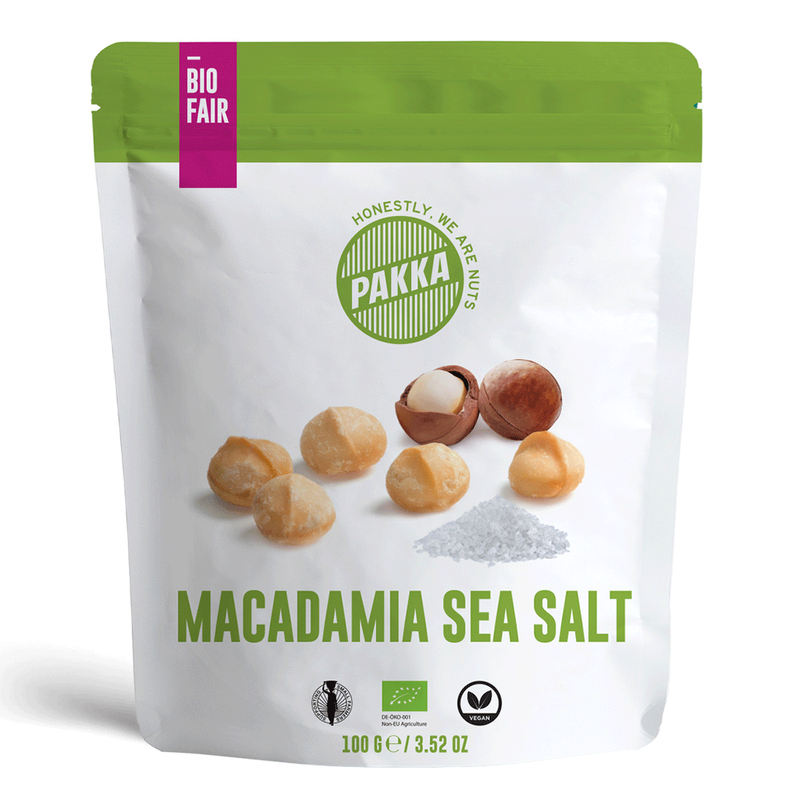 Pakka Macadamia geröstet mit Meersalz, bio & fair, 100g - Produktbild