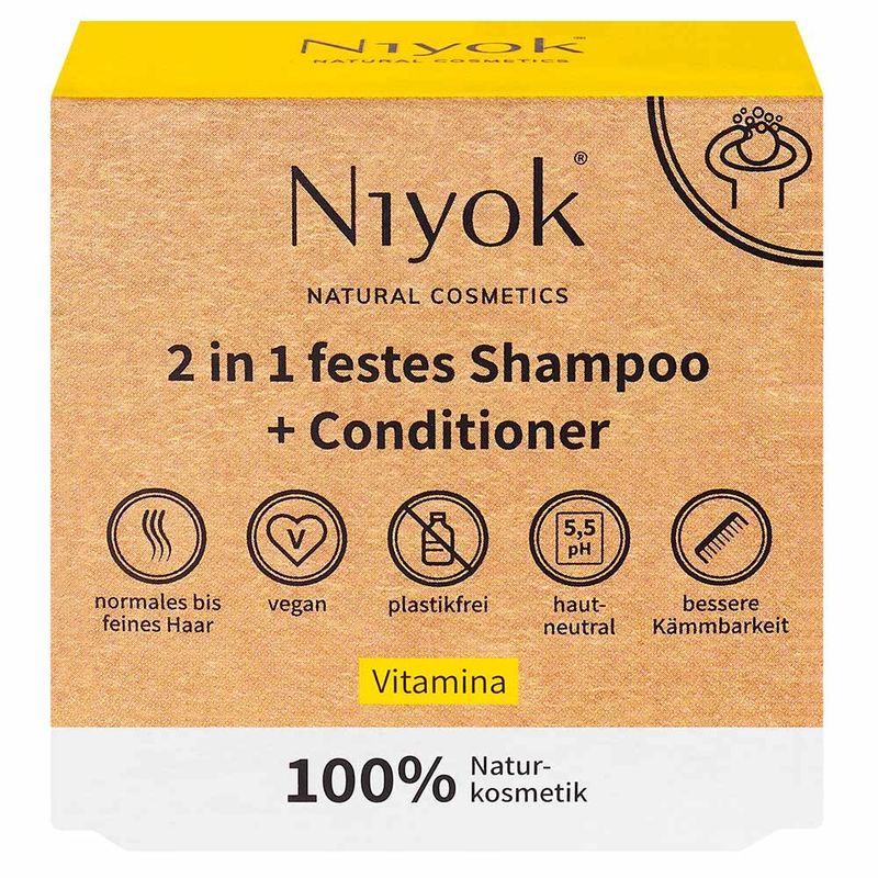 Niyok 2 en 1 shampooing solide & après-shampooing Vitamina - Produktbild